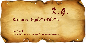 Katona Gyárfás névjegykártya