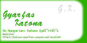 gyarfas katona business card